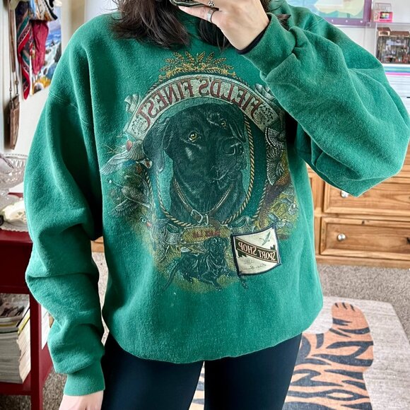 Vintage 90s Eddie Bauer "Field's Finest" Black Lab Sweatshirt - Made in USA - Picture 15 of 16